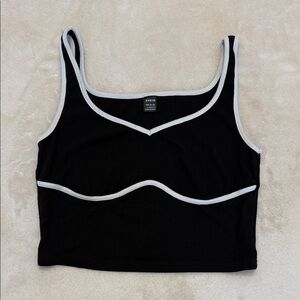 SHEIN Black Tank Top with White Trim Size L / Large